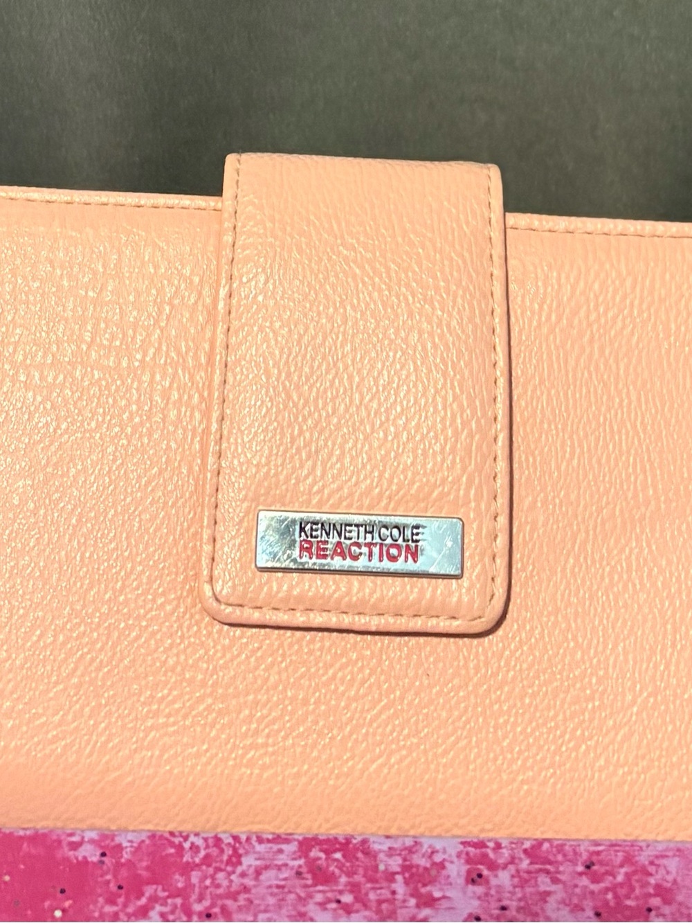 Kenneth Cole Peach Leather Snap Wallet